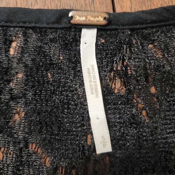 Free People Lace Peasant Balloon Sleeve Dress Sz S - Picture 7 of 7